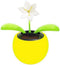 Navillus Solar Powered Dancing Flower, Lily, Rose, Sunflower, Petunia Office Desk & Car Decor in Yellow Pot