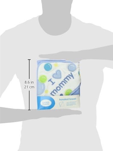 Luvable Friends Unisex Baby Hooded Towel, One Size, Blue Mom