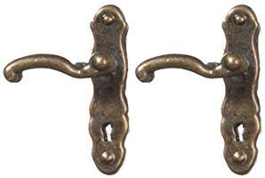 Melody Jane Dollhouse Lever Door Handles Antique Brass Miniature Door Knobs
