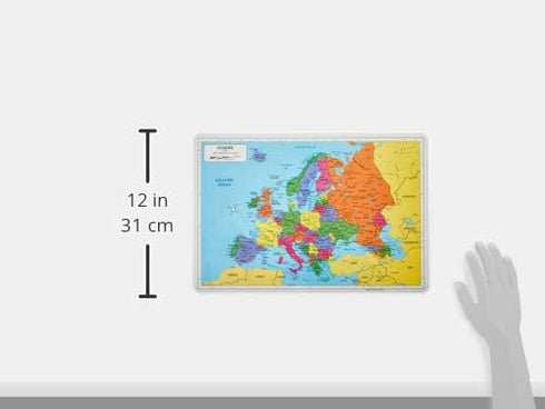 Painless Learning Educational Placemats - Europe, Asia and Africa Maps Set, Non Slip Washable