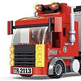 General Jim's Big Red Semi-Truck Building Blocks Vehicle | Compatible with Lego and Major Brick Brands