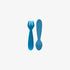 ezpz Mini Utensils - 12 Months+ (Fork & Spoon in Blue) - 100% BPA Free Toddler Utensils