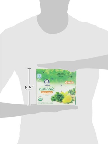 Gerber 2nd Foods Organic, Pear Spinach, 6 Count, 3.5 Oz Each