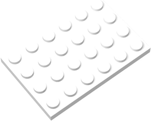 Classic White Plates Bulk, White Plate 4x6, Building Plates Flat 50 Pcs, Compatible with Lego Parts and Pieces: 4x6 White Plates(Color: White)
