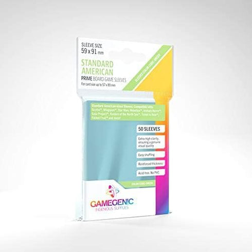 5 Packs Gamegenic Prime Board Game Sleeves, 50ct Standard American Size Card Sleeves Value Bundle