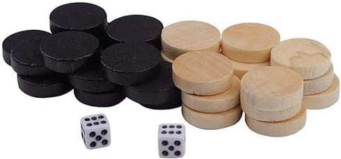 32Pcs Two-Tone Game Chess Pieces, Round Draughts, Checkers, Backgammon for Board Game Learning