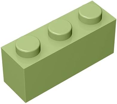 Classic Bulk Building Brick 1x3, 100 Piece, Compatible with Lego Parts and Pieces 3622, Creative Play Set - 100% Compatible with All Major Brick Brands(Colour:Martin Green)