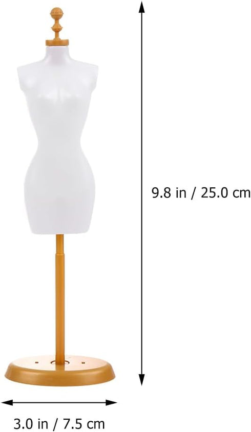 EXCEART 20 Pcs Model Stand Dress Form Mannequin Doll Holders, White Plastic Clothing Display for Fashion Dolls