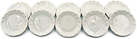 10 x 30 mm (3.0 cm) White Miniature Scallop Plate Dish for Dollhouse