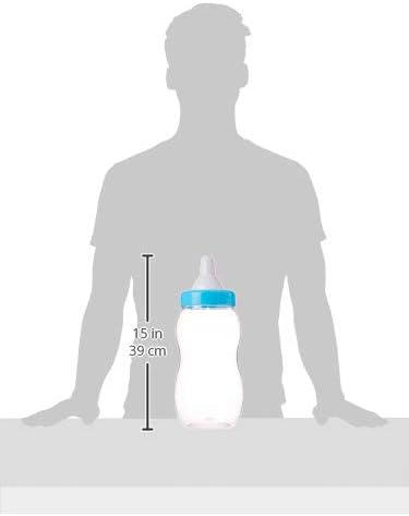 Homeford Jumbo Milk Bottle Coin Bank, Baby Shower Plastic Container, 15-inch, Light Blue