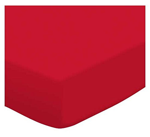 SHEETWORLD.COM 100% 24 38, SheetWorld Fitted Cotton Jersey Portable Mini Crib Sheet x Solid Red, Made in USA