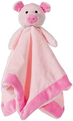 Apricot Lamb Stuffed Animals Security Blanket, Pink Pig Infant Nursery Character Blanket, 14 Inches