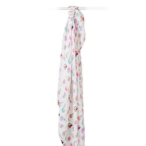 lulujo Baby Swaddle Blanket, Unisex Softest Bamboo Viscose Muslin, 47in x 47in Ice Cream Design