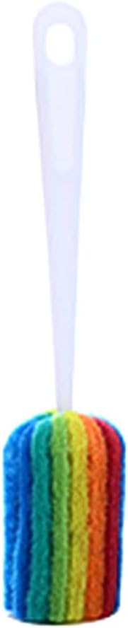 MLWSKERTY Rainbow Long Handle Nylon/Plastic Medium Firmness Brush for Water Bottle, Glass, Kitchen,