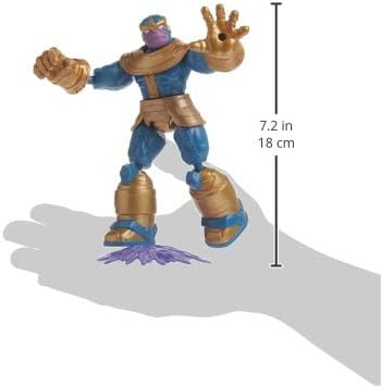 Avengers Marvel Bend and Flex Action Figure Toy, 6-Inch Flexible Thanos Figure, Includes Blast Accessory, for Kids Ages