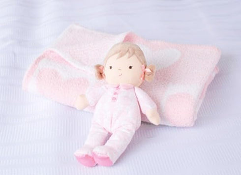 30 40 Soft Chenille Jacquard Baby Blanket, Hearts, in. x in., Pink and White Patchwork