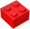 Classic Building Bricks 2 x 2 100 Piece, Creative Play Set - 100% Compatible with and All Major Brick Brands 3003(Colour:Red)