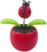 Red Solar Dancing Flower Car Dashboard Decoration, Funny Solar Powered Flower Pot Ornament
