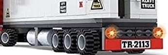 General Jim's Big Red Semi-Truck Building Blocks Vehicle | Compatible with Lego and Major Brick Brands