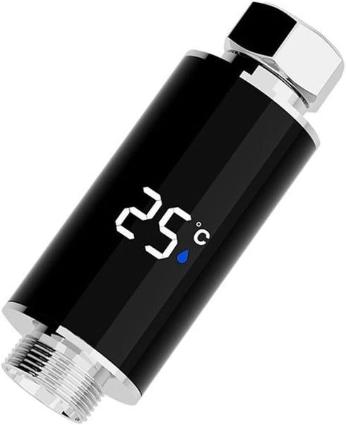Minhe Digital Shower Water Thermometer with LED Display, 0C99C Range, Colour-Coded Safety Indicator