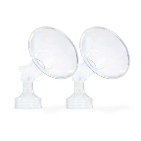 Ameda MYA Breast Pump Replacement Flanges 24mm, Comfort Fit Angled Flange, 2 Count (1 Pair) - NOT Compatible with MYA