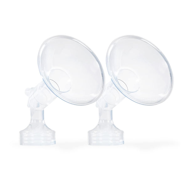 Ameda MYA Breast Pump Replacement Flanges 24mm, Comfort Fit Angled Flange, 2 Count (1 Pair) - NOT Compatible with MYA
