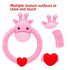 3 SHARE&CARE BPA Free Silicone Giraffe Baby Teether Toy with Storage Case, for Months Above Infant Sore Gums Pain