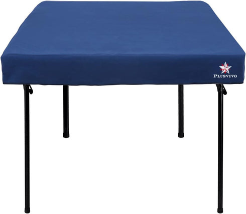 Card Table Cover, Mahjong Table Cover - Machine Washable Felt Game Tablecloth for Poker, Mahjong, Bridge (Blue)