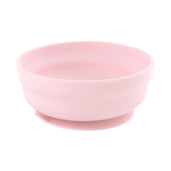 Bumkins Baby Bowl, Silicone Suction, Non Skid Sticky Bottom, Feeding Essentials for Babies, Toddlers, and Kids, Pink