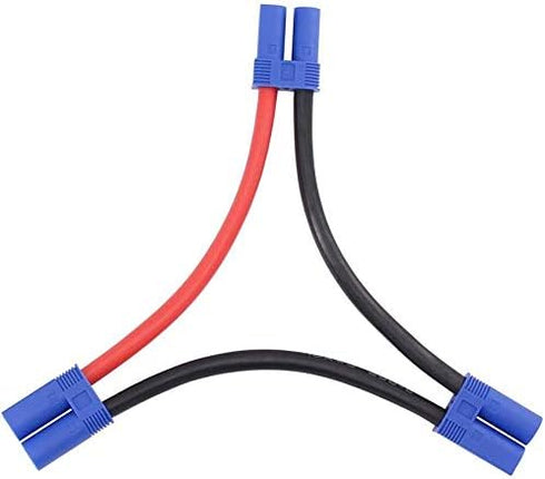 FLYRC 2pcs EC5 Serial Series Battery Connector, 12AWG Soft Silicone Wire Cable Adapter for RC Lipo Battery Helicopter