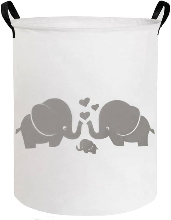 ESSME Baby Laundry Basket - Elephant Hamper for Nursery Decor, Gift Baskets, Home Organizer (Love Elephant)