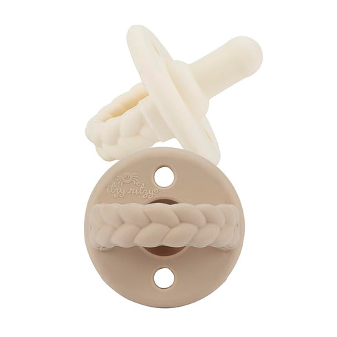 6-18 Set 2 Itzy Ritzy Silicone Pacifiers for Ages Months Itzy Soother Pacifiers Feature Collapsible Handle & Two Air