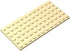Classic Bulk Plates, 10 Piece Set, 6x12 Flat Beige Plates, Compatible with Lego Parts