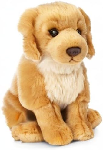 Living Nature Golden Retriever Stuffed Animal, 8 inches Fluffy Dog Toy for Kids