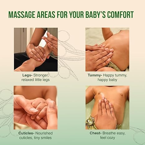 Generic 200ml Figaro Baby Massage Oil with Natural Olive Oil, Enriched with Vitamin E, Mineral Oil Free, Paraben Free