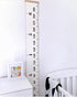 Kids Growth Chart, Wood Frame Fabric Canvas Height Measurement Ruler for Child's Room Decoration (White & Black)