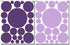 Polka Dot Wall Decals for Girls Room - Vinyl Circle Peel & Stick Stickers, Dark & Light Purple