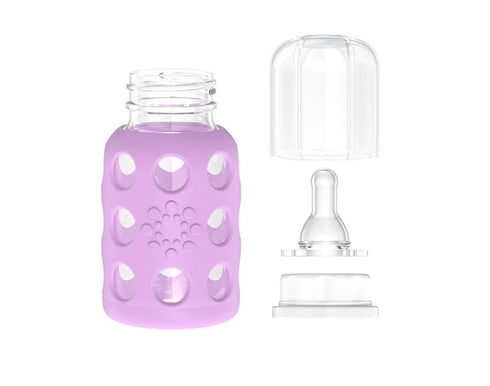 4 oz Pack 4 2- 1- 1- Lifefactory Glass Baby Bottle BPA Free | Protective Silicone Sleeve | of | Lavender, Mint