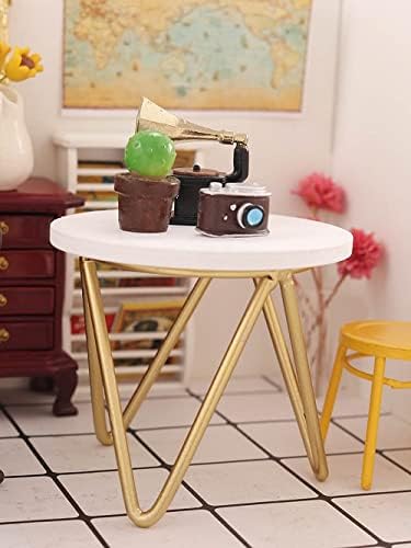 1 6 Scale Dollhouse Furniture Mini Circle Coffee Table Miniature Decor for Living Room Bedroom Family Room Kitchen