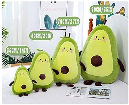 27 Inch Large Green Simulation Avocado Plush Toy Doll, Holiday Warm Gift Plush Toy Pillows (Seated-35Inch)