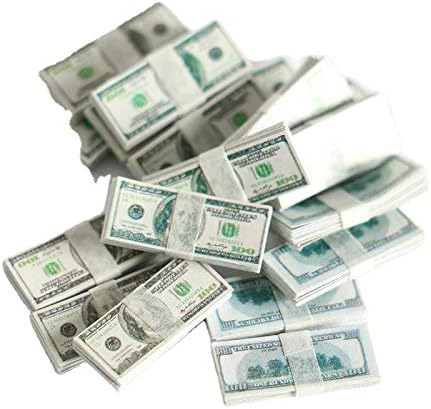 1:12 Dollhouse Miniature Scene Model Mini 150 Pieces Dollar Bills Set (Multicolored)
