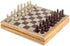 Soapstone Chess Set 8" - Indian Handmade Unique Gift Chess Board with Stone Inlay & Hand Carved Gorara Soapstone Pieces