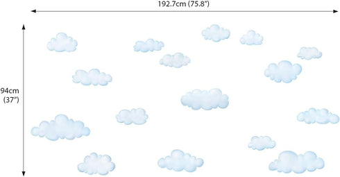DECOWALL DS9-1702 Clouds Kids Wall Decals, Peel and Stick Removable Wall Stickers for Kids Nursery Bedroom Living Room