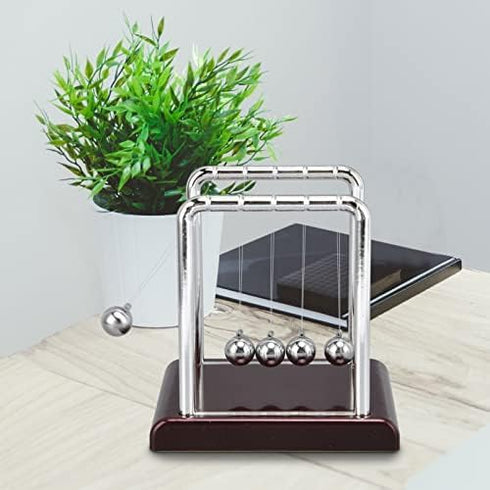 Balance Pendulum Balls Desk Accessories for Men, Swinging Balls with Base for Calm Down Fidgets, Office Decor