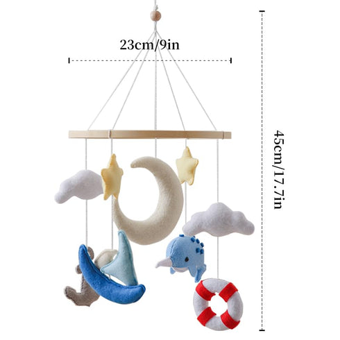 GOODMOM Baby Mobile for Crib, Astronaut Crib Nursery Mobile for Boys Girls, Handmade Baby Mobile Infant Bedroom Hanging