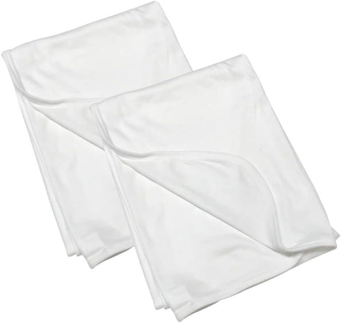 Laughing Giraffe Blank Sublimation Baby Receiving Blanket White 2 Pack (30"X 40"