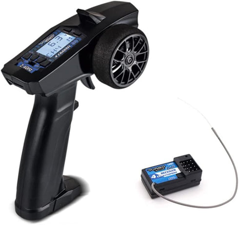 Turbo Racing P32 91803G-C, 2.4G 4CH RC Remote and Receiver Controller, Waterproof Radio Transmitter for RC Car