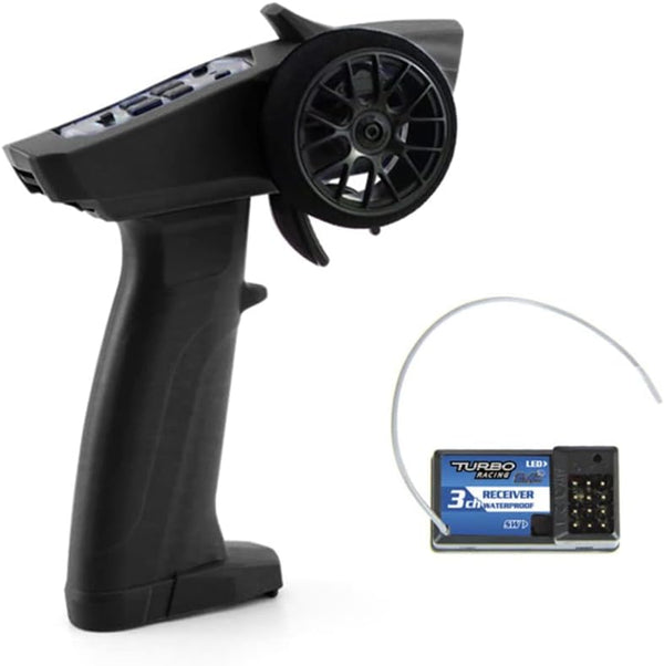 Turbo Racing 91803G-VT RC Remote Controller with 4CH Receiver for RC Car Boat, 2.4GHz 3CH