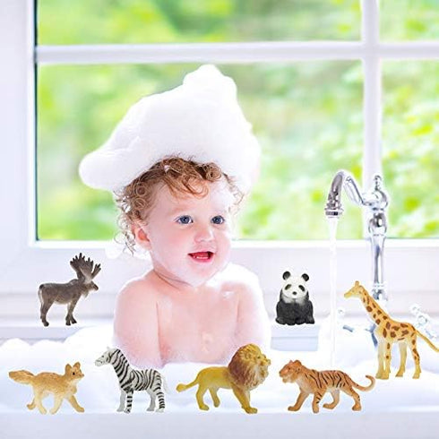Animal Figurines Toys - 52 Pcs Small Mini Realistic Safari Zoo Plastic Animals Learning Educational Toy Set