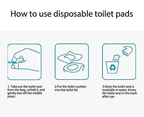 NEAGLORY 100 Pack Disposable Plastic Toilet Seat Covers - Waterproof Non Slip Individually Wrapped Protectors for
